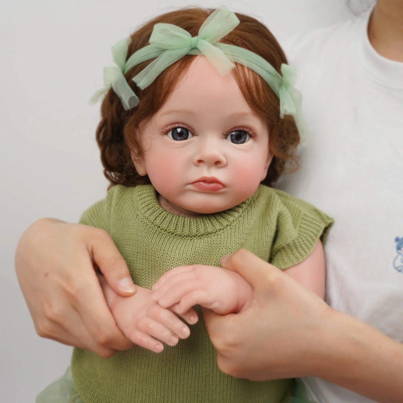 Finished Doll Bebe Reborn Doll Tutti Toddler Girl Doll Hand-painted 3D Visible Veins Soft Touch Cloth Body Doll Boneca Bebe