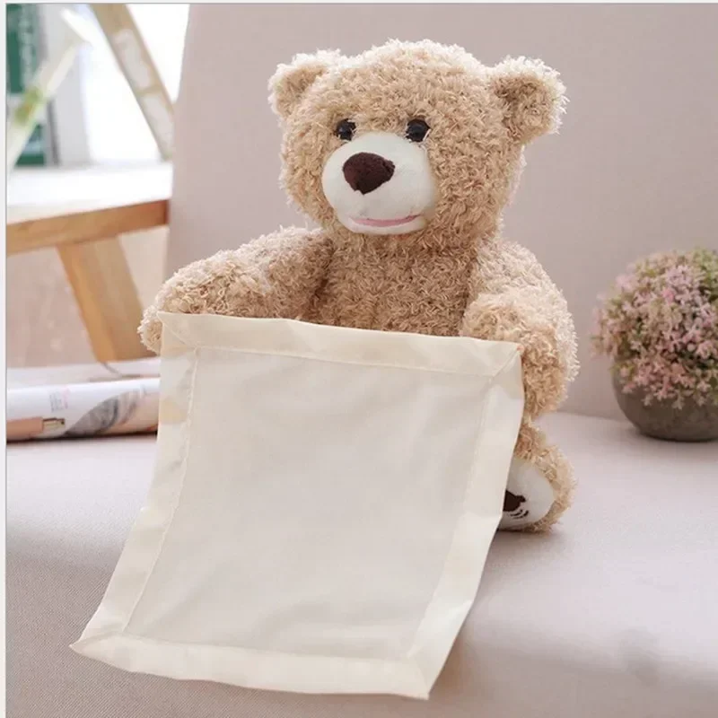 Peek A Boo Stuffed Bear Plush Interactive Stuffed Toy Repeat What You Say Sing Music Educational Animated  Animal for Kids