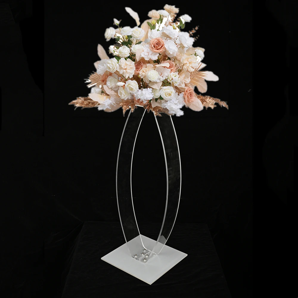 Acrylic Flower Stand Clear Road Lead Pillar Wedding Table Centerpieces 31 Inches Event Party Vases Home Hotel Decoration