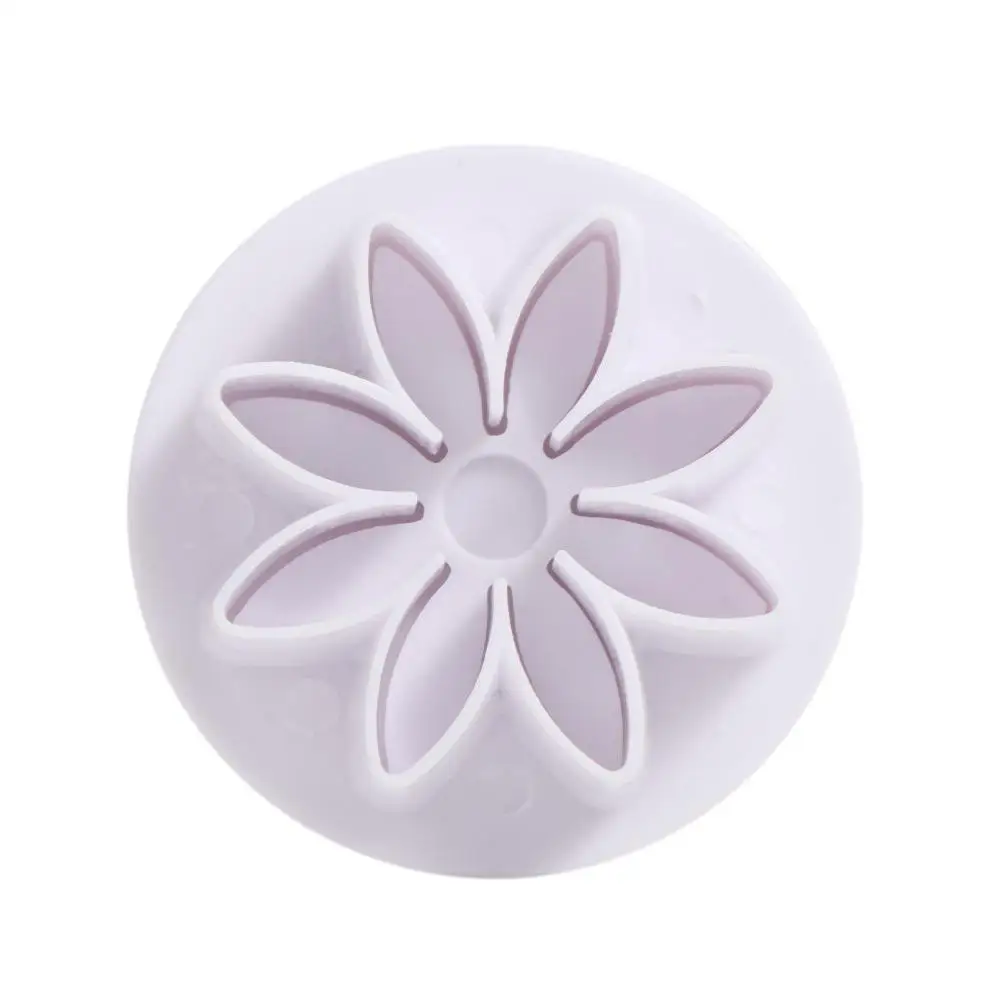 4pcs Flowers Shaped Daisy Cake Plungers Plastic Easy to Clean Cookie Cutters High Temperature Resistance Plum Mold Kitchen