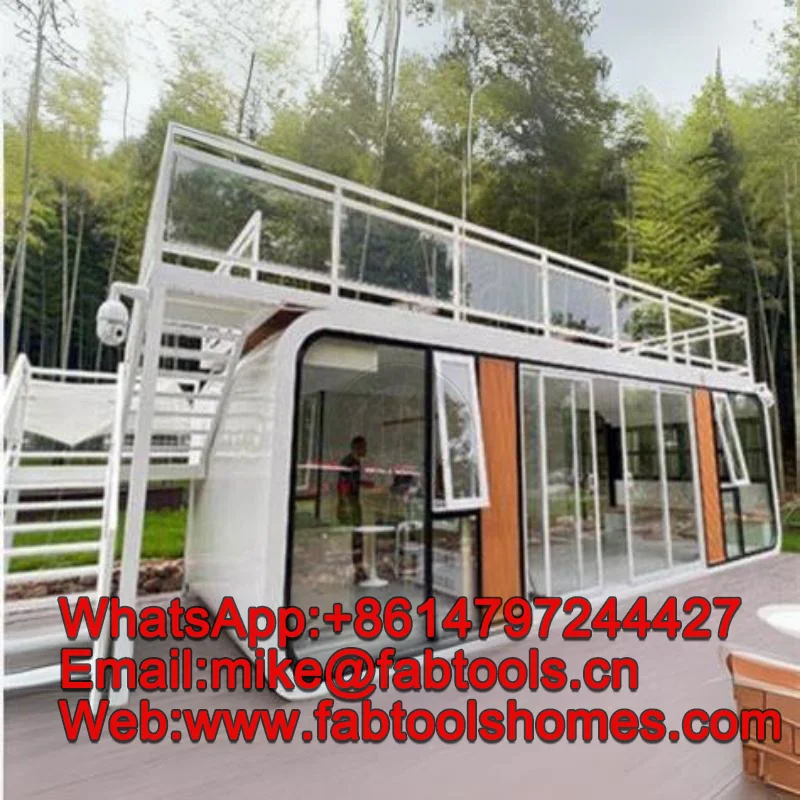 Cheap Price 40ft Expandable Container Cabin Transparent Steel and Sandwich Panel Tiny Cabin Kits for Hotels