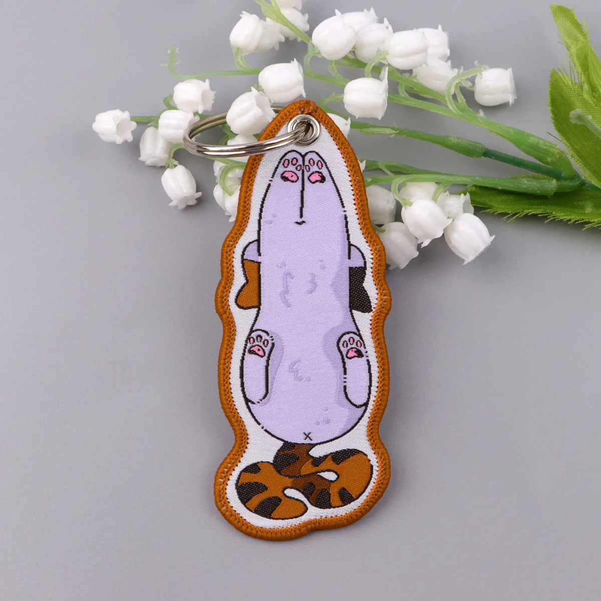 

Cartoon Animals CatsEmbroidery Key Fobs Keychain for Motorcycles Car Key Ring Holder Key Tags Chaveiro Jewelry Accessories Gifts