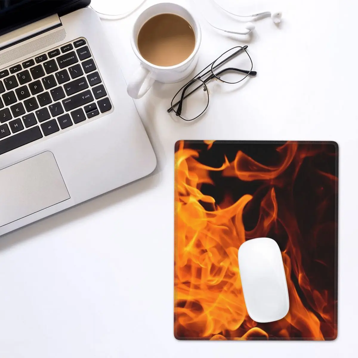 Burning Fire With Sparks Mouse Pad Gamer PC Laptop Mats Keyboard Computer Gaming Office Accessories Desk Mat 7x9 in 22x18 cm