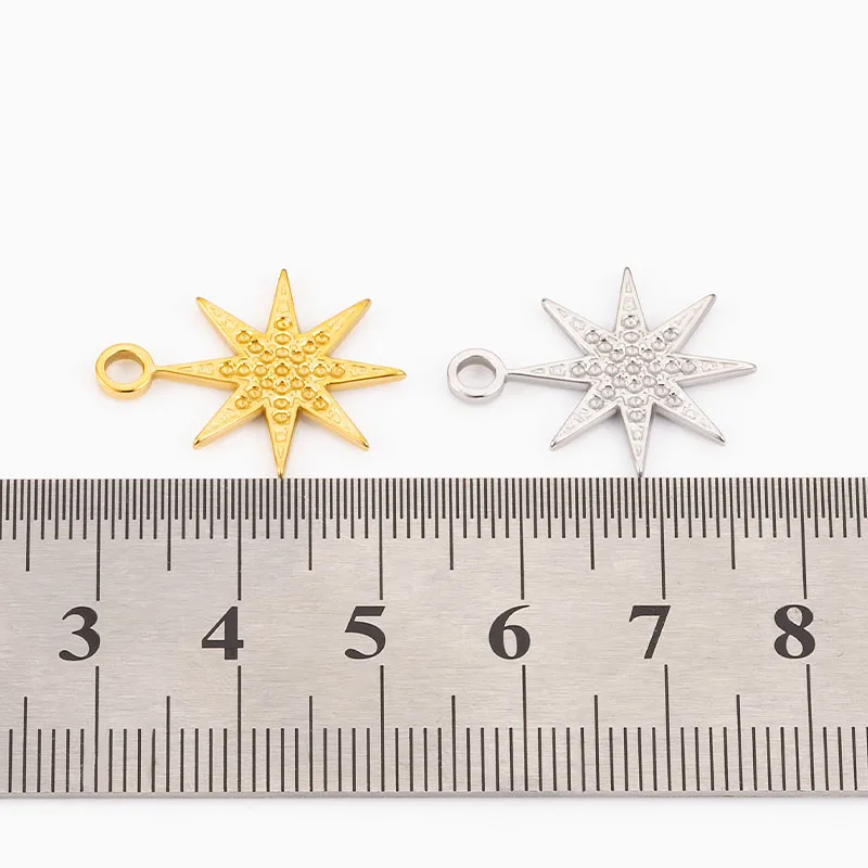 5pcs Fashion Stainless Steel Star Charms For DIY Necklace Bracelet Pendant Jewelry Making Accessories Materials Wholesale