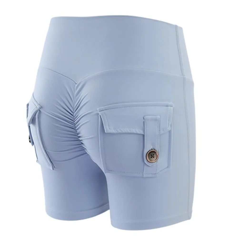 

Новые шорты персикового цвета с высокой талией, дышащие быстросохнущие шорты для йоги, шорты для фитнеса с эффектом пуш-ап, шорты для упражнений