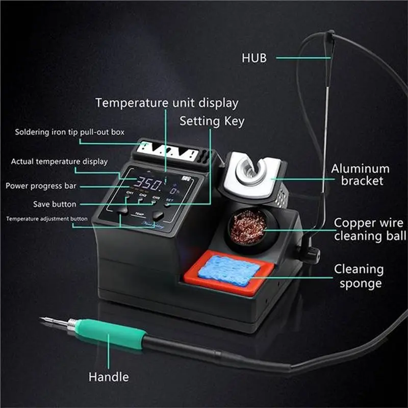 ABVG-1Set A9E Soldering Station, Compatible With 245 Model Soldering Iron Tips, Handle Temperature Control,Rework Station