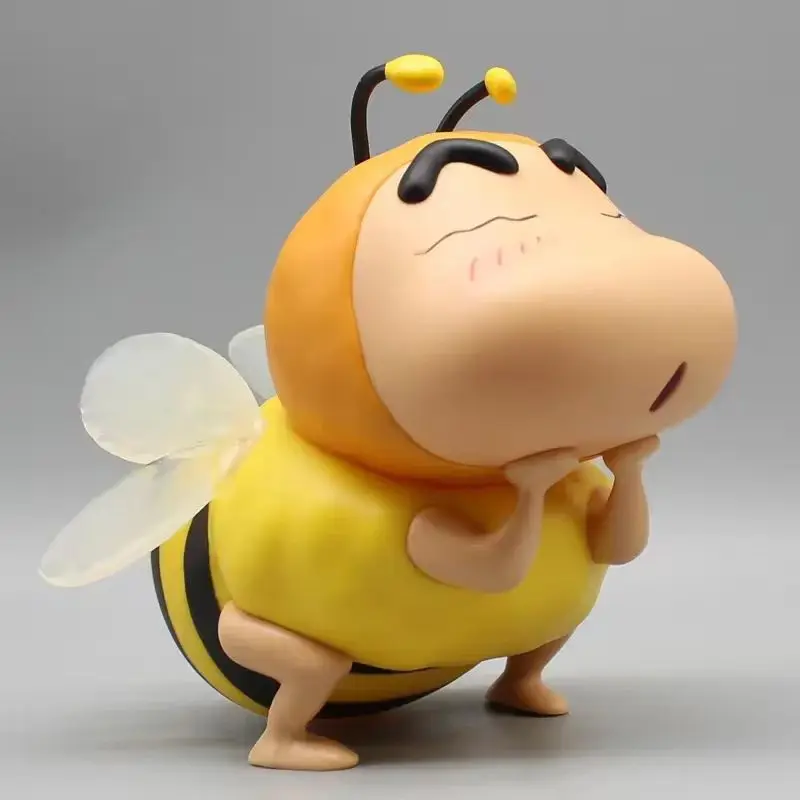 Anime Crayon Shin-chan Cos Bee Action Figure Shin Chan Figuras Toys 16cm Kawaii Doll Model with Light GK Statue Gift for Kids