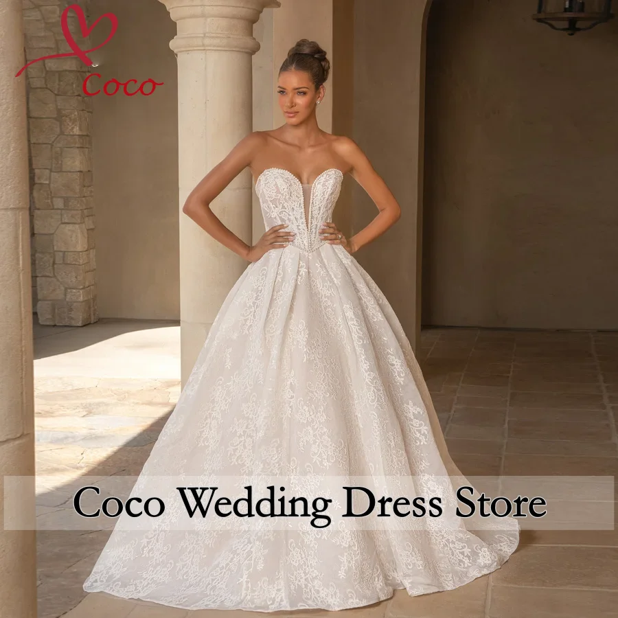 Customised Attractive Lace Appliques Wedding Dress for Women Spaghetti Strap Beadings A-line Tulle Lacing up Vestidos