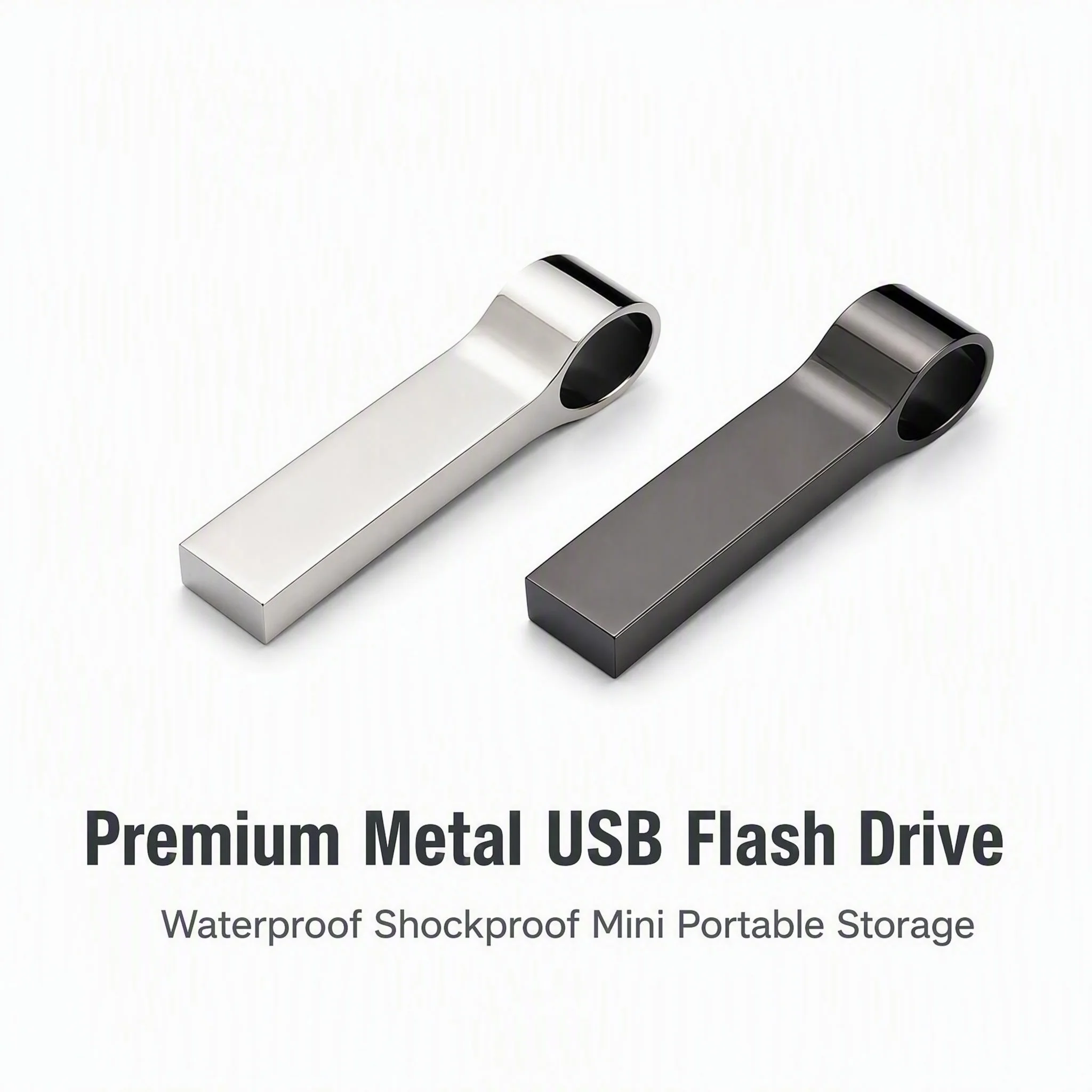 Free Custom Logo USB Flash Drive 128GB Key Ring Pen Drive 64GB Creative Business Gift Memory Stick 32GB Mini Metal Pendrive 16GB