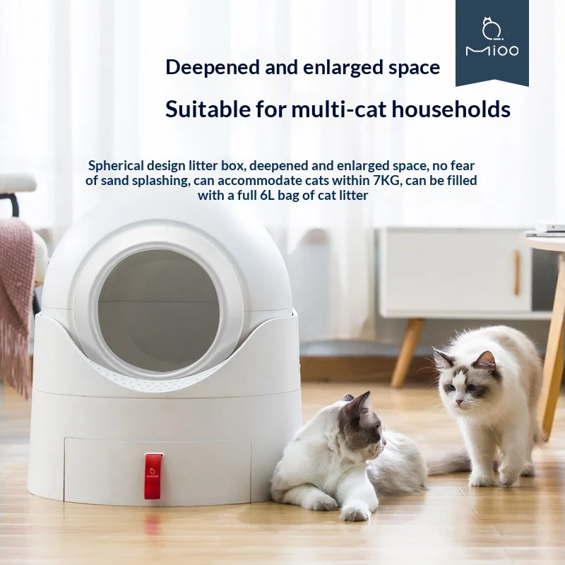 

Extra Large Enclosed Cat Litter Box, Semi-Enclosed Semi-Automatic Odor Control Kitty Toilet, Anti-Splash Guard for Indoor Cats