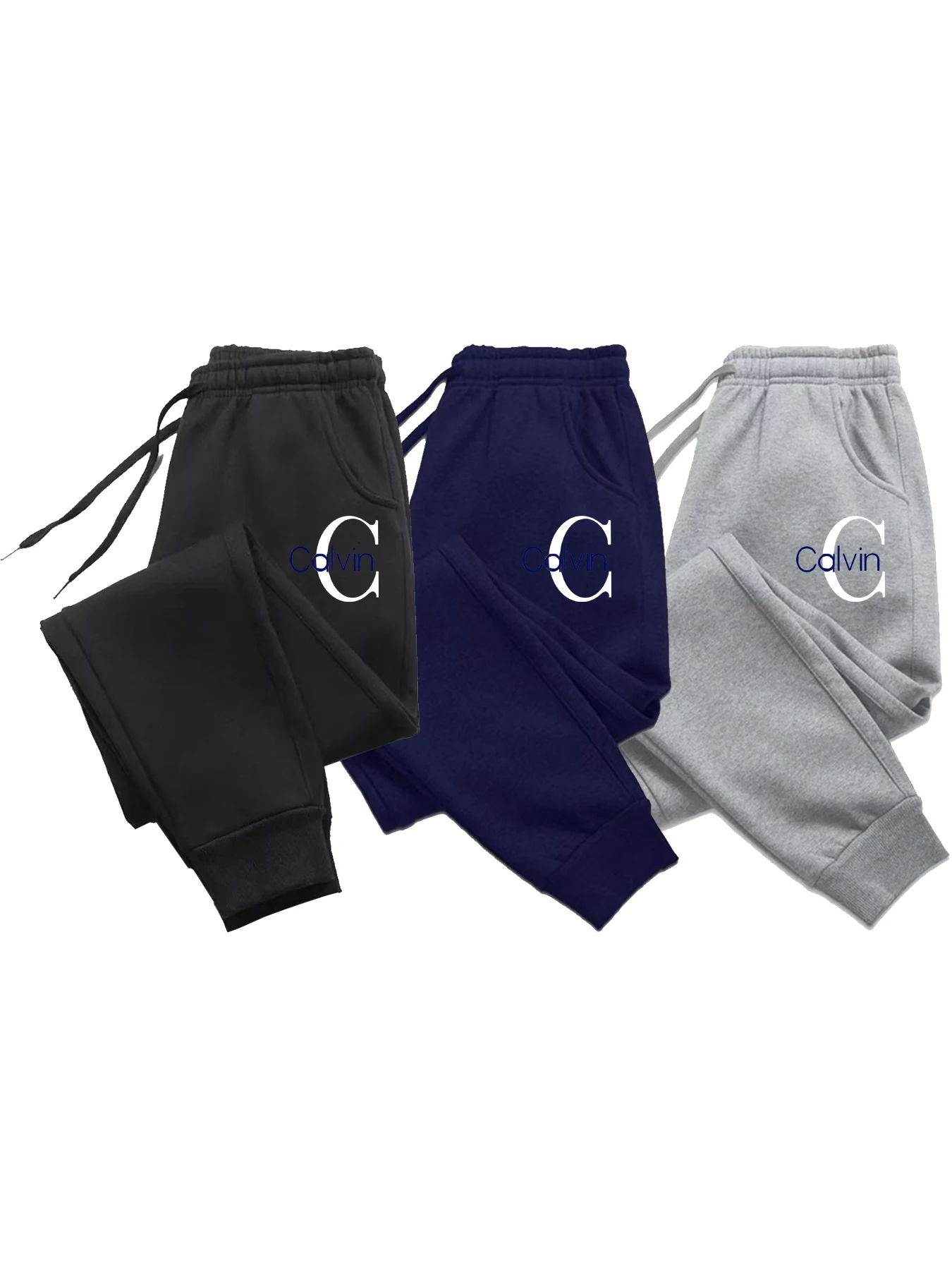 

3CP men's and women's heavy-duty full-length jogging pants -100% polyester fiber oversized sports waistband, elastic rope and ro