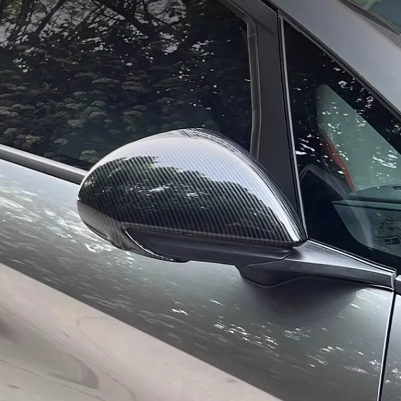 

For BYD Dolphin Rearview Side Mirror Cover Wing Cap Exterior Door Rear View Case Trim Carbon Fiber Black