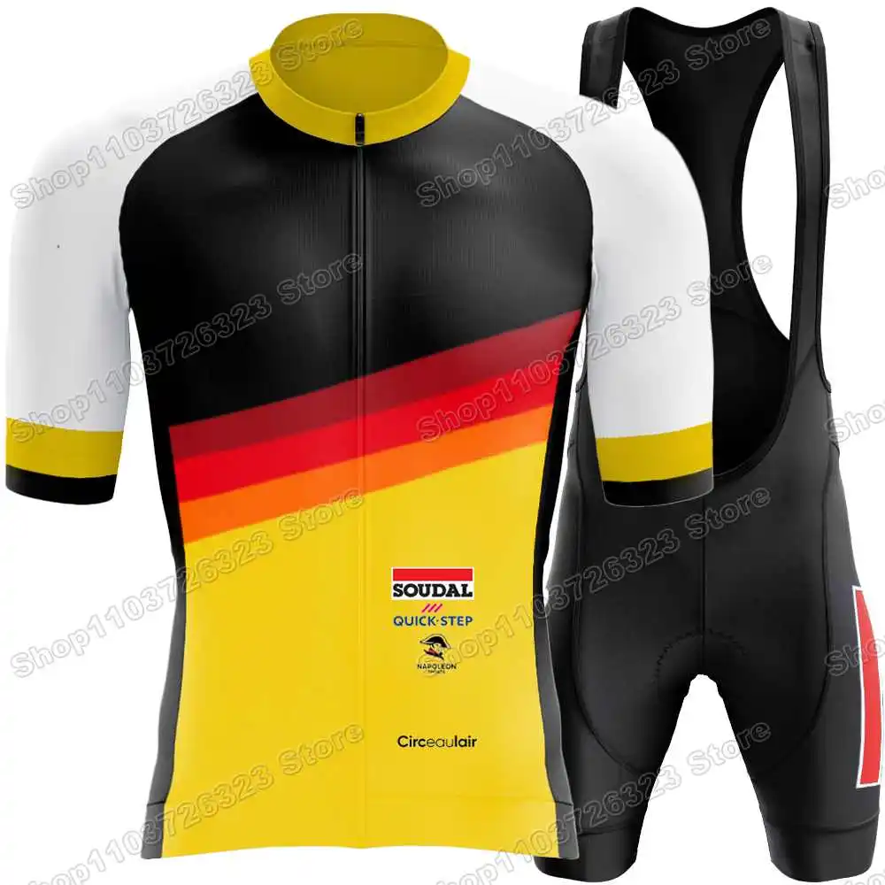 2024 Soudal Quick Step Cycling Jersey The 50th anniversary Set Remco Evenepoel Cycling Clothing Road Bike Shirt Suit Bib Shorts