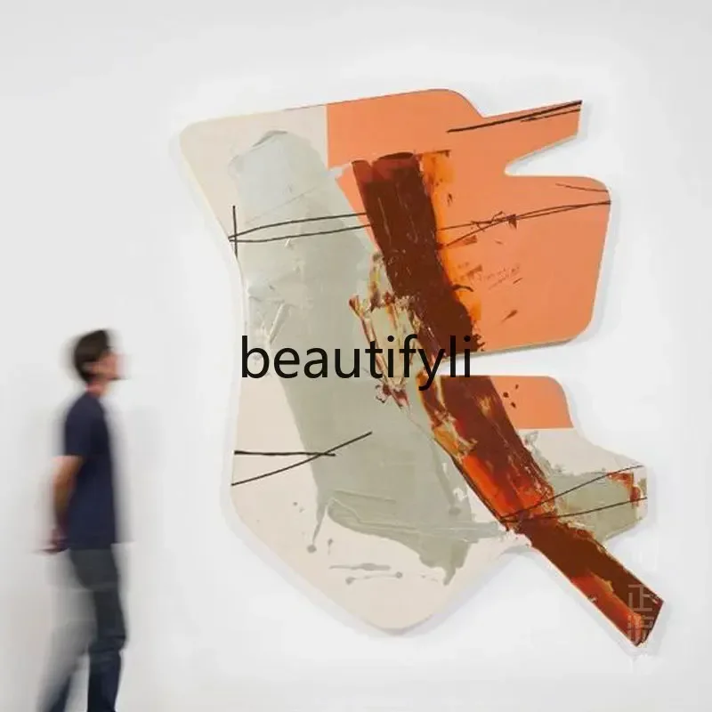 03.Light Luxury Decorative Entrance Abstract Art Wall Painting Three-Dimensional Personality Stairwell Installation Painting
