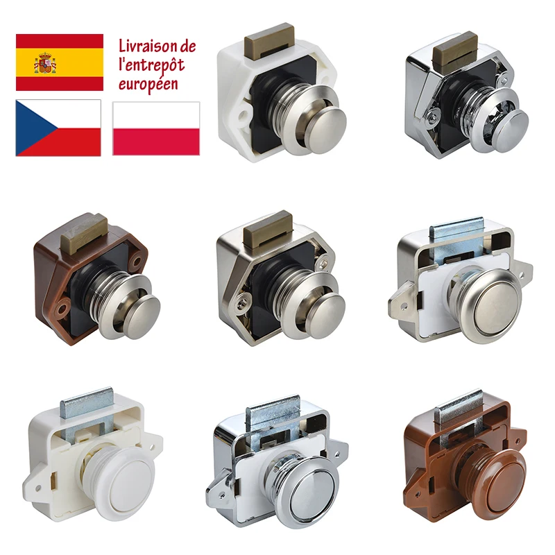 KAK 20 pièces RV serrure Push Lock pour camping-car voiture RV Yacht Push serrures meubles armoire porte serrure matériel enfant sécurité tiroir serrure