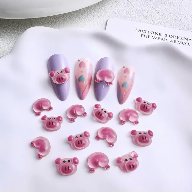 20 stücke niedlichen Nagel Charms Cartoon Dumbo rosa Schwein Hintern Nagel kunst Dekoration DIY Zubehör