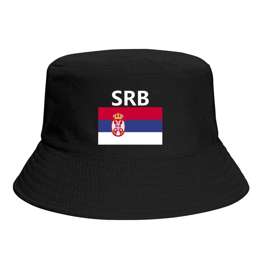 Serbia Flag Bucket Hats Print Cool Fans Sun Shade Simple Classic Outdoor Summer Fisherman Caps Fishing Cap