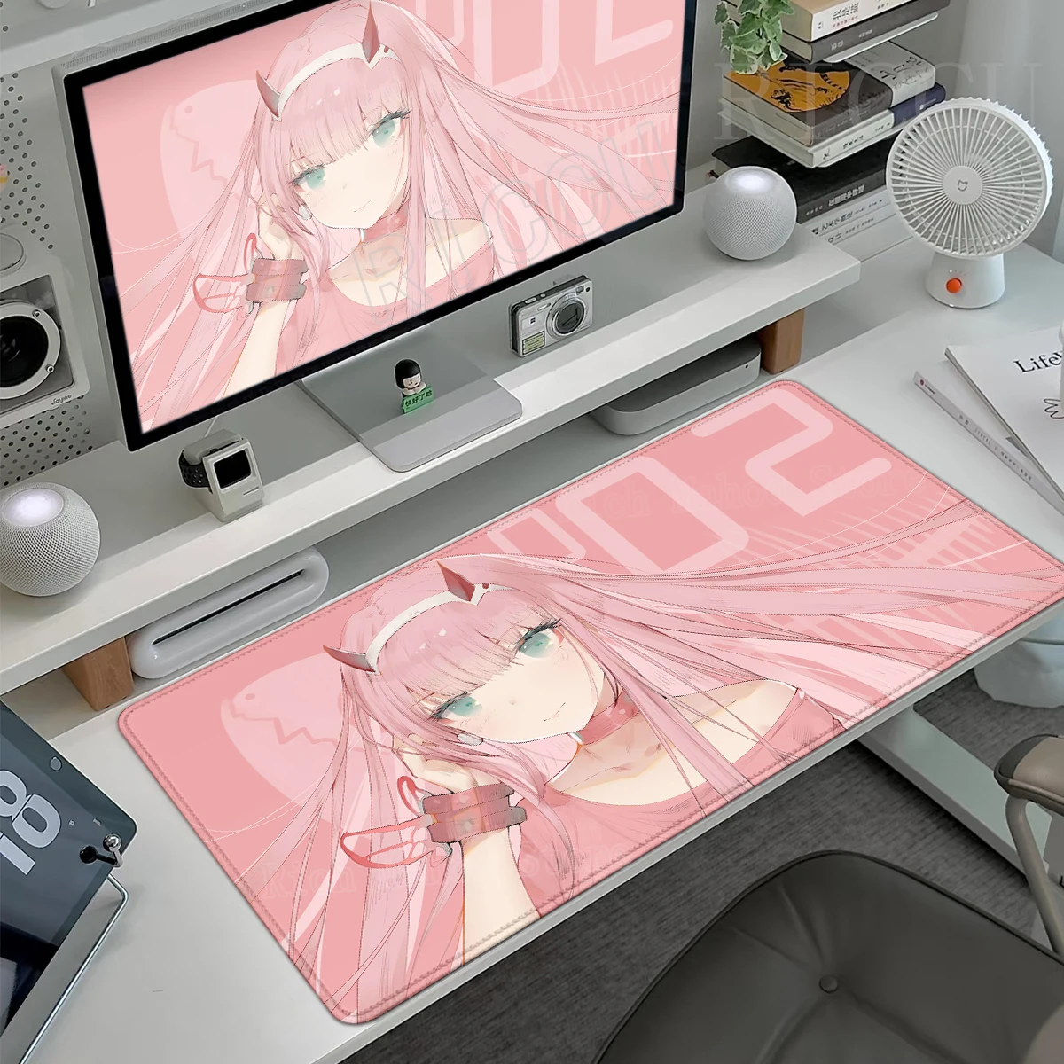 

Anime Zero Two Darling in the Franxx Mouse Pad Gaming XL Large Mousepad XXL keyboard pad Soft Carpet Non-Slip PC Mouse Mats Rug
