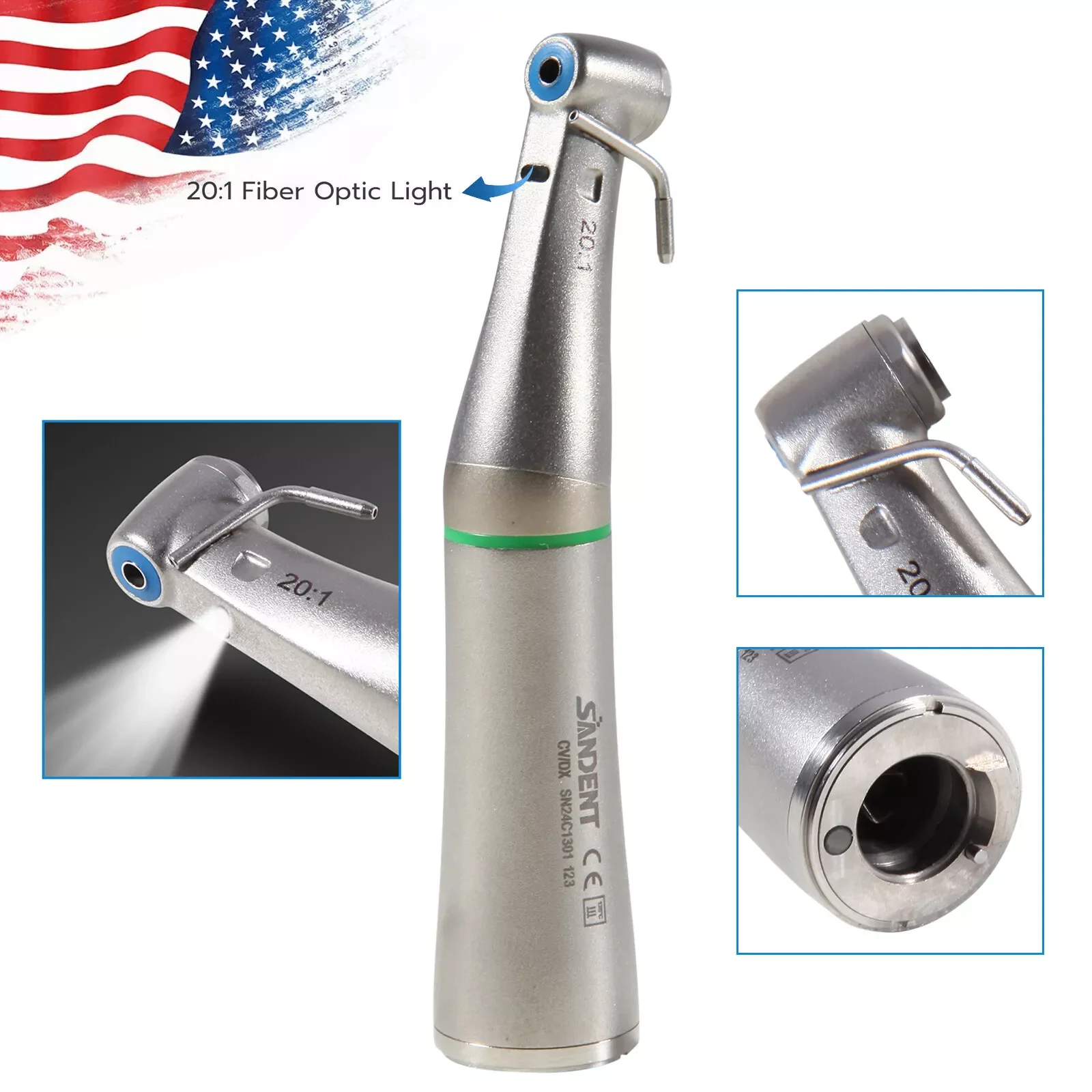 Dental Implant Surgical Handpiece 20:1(Fiber Optic LED) Contra Angle Fit NSK Implant Motor view 5