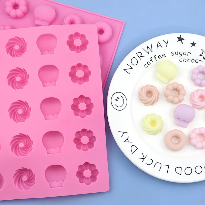 20 Donut Chocolate Silicone Mold, High Temperature Resistance and Easy Demoulding DIY Baking XG1259