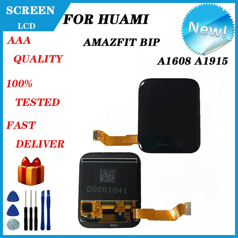 New For Huami Amazfit Bip A1608 A1915 Smart Sports Watch LCD Screen + Touch Screen, A1608 A1915 LCD Screen