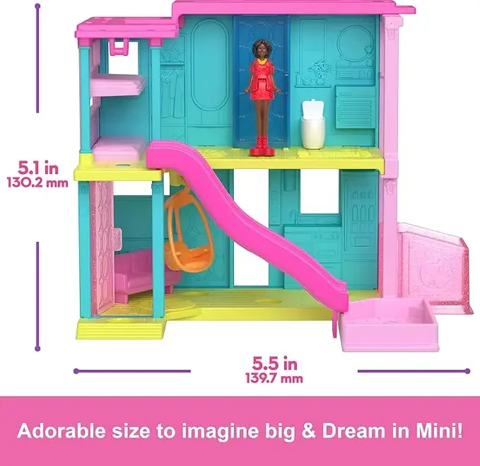 in stock Original HYF44 Mini Barbi e Mansion - Minimalist Vacation Style Set Diy Accessories Dream House Toys fans Birthday gift view 2
