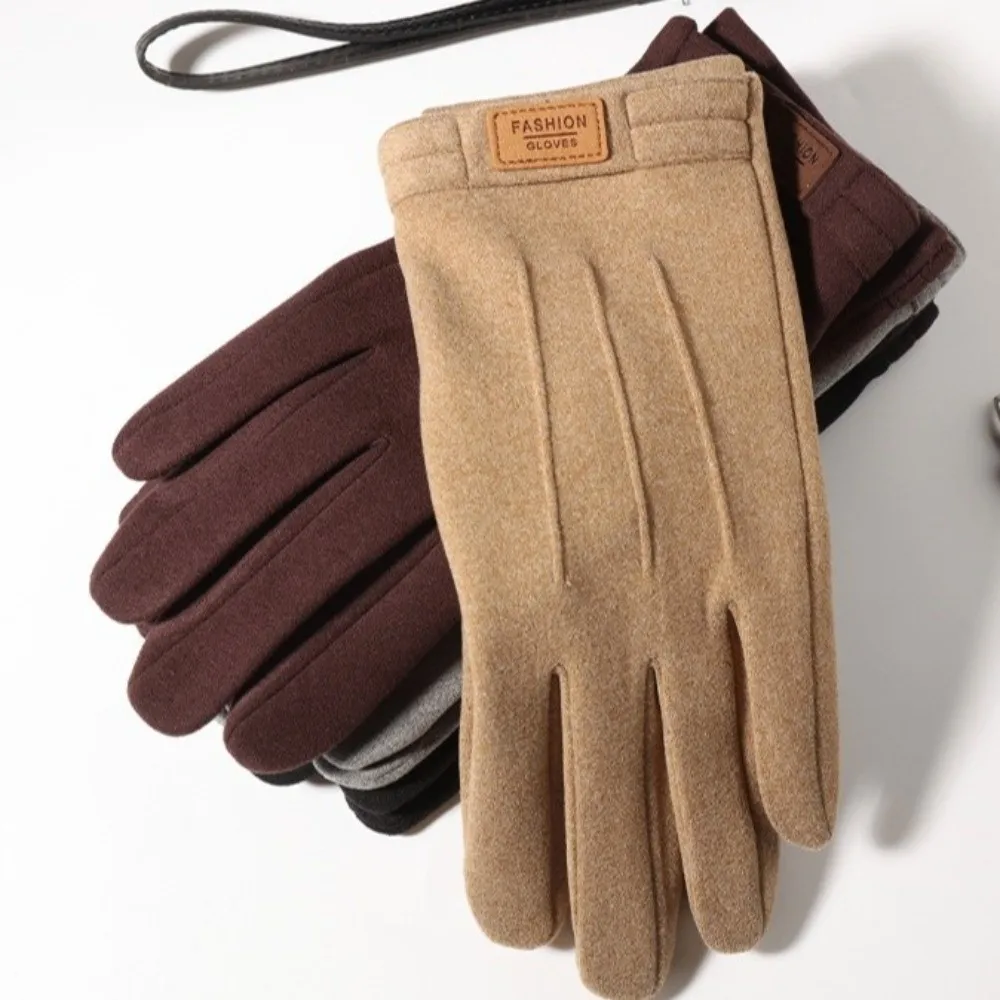 جديد زائد الصوف الدفء قفازات بلون شاشة تعمل باللمس الشتاء القفازات يندبروف قفازات مقاومة للبرودة رجل