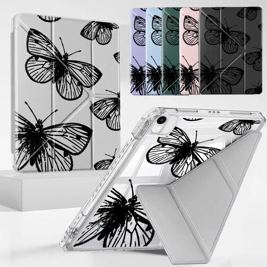 

Красивый чехол-бабочка для планшетов iPad Mini 6, 7, Pro 11, 10, 9, 8, 7 поколений, 12.9 дюймов, Air 4, 5, M3, M2, 1, 2, M4, 11 дюймов, Pro 2025, Y-Fold