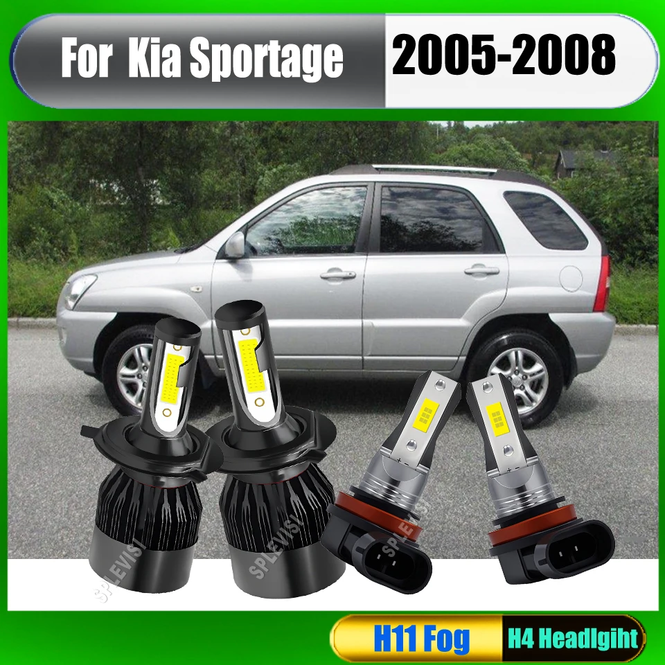 High-Lumen Output Superior Brightness LED Xenon White Headlight Foglight Car Light 12v For Kia Sportage 2005 2006 2007 2008
