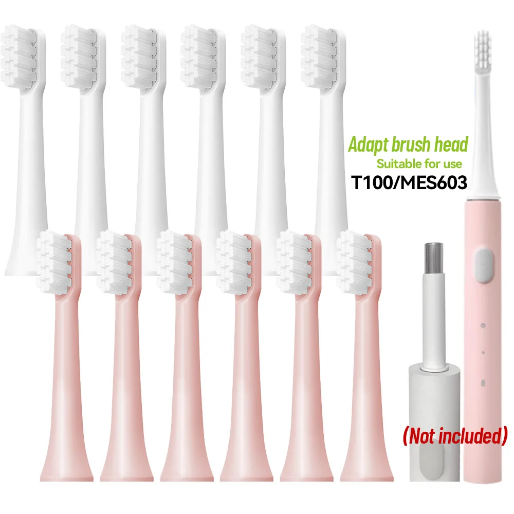 

6/12Pcs Replacement Brush Heads For XIAOMI MIJIA T100 Mes603 Electric Toothbrush Vacuum DuPont Soft Bristle Suitable Nozzles