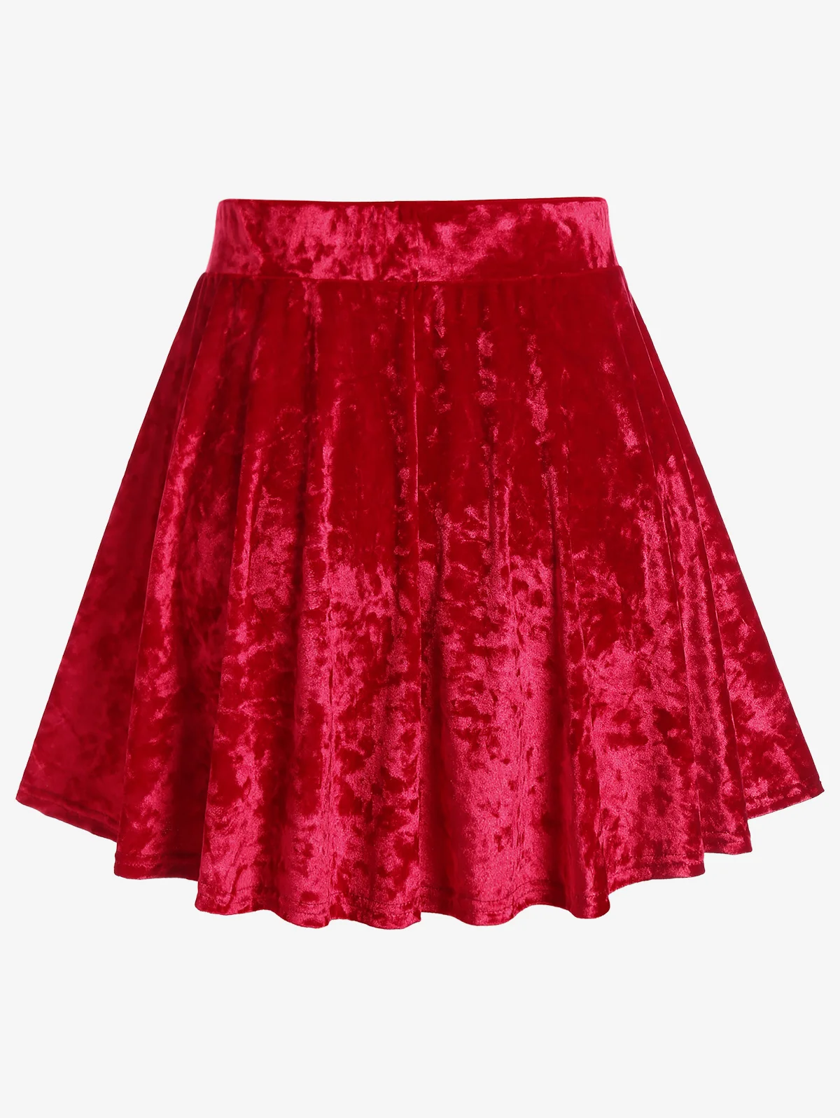 ROSEGAL Plus Size Velvet Mini A Line Skirt Ladies Christmas Skirts 2023 Red Fashion Bottoms Xmas Skirt