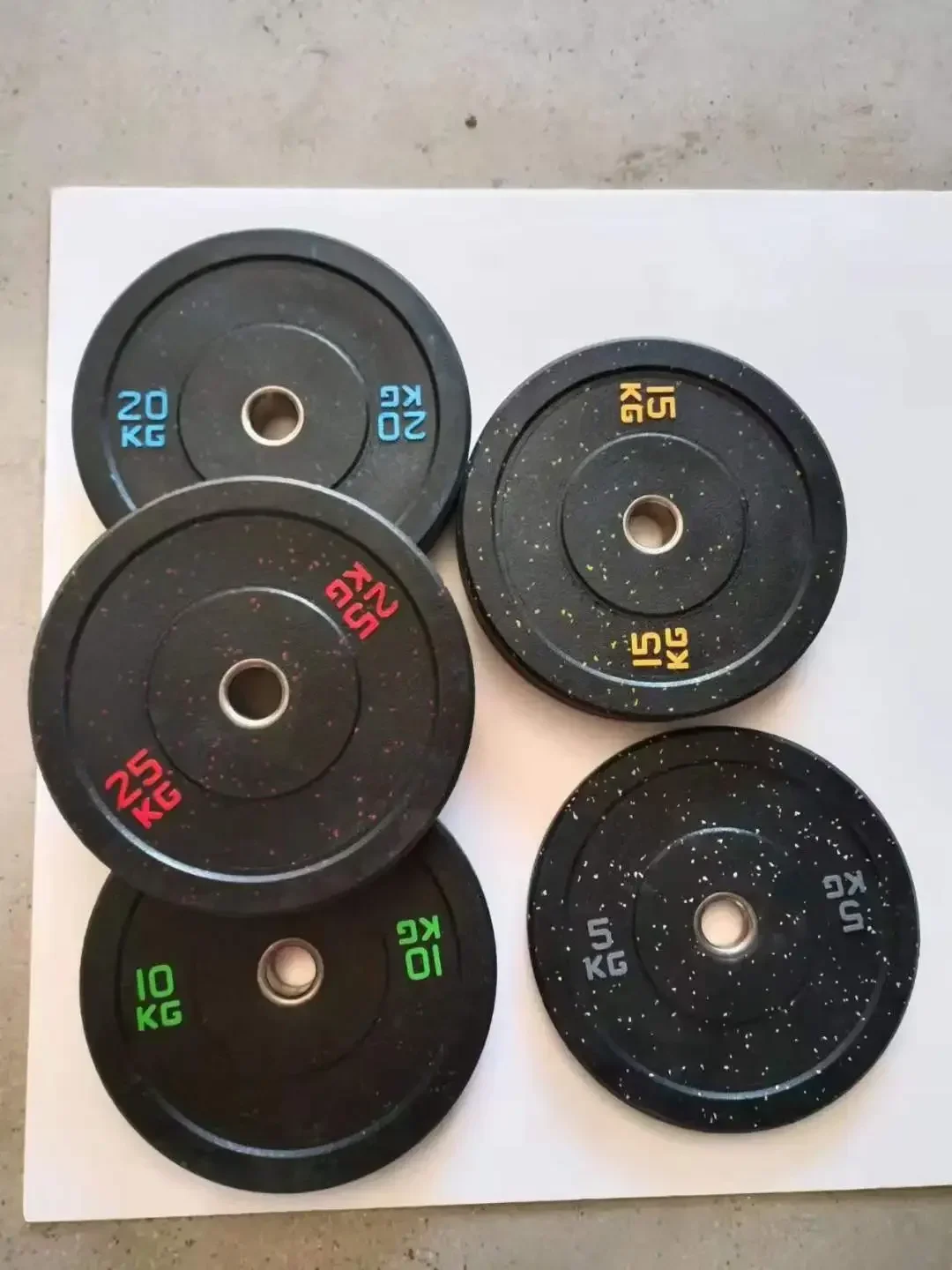 Commercial Gym Equipment Barbell Discs /plate Color Speckles Hi-temp rubber bumper weight plate