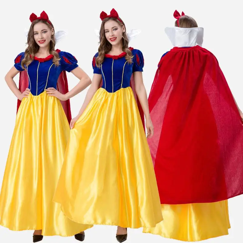 loween コスチューム 白雪姫 ロングドレ パフォーマンススーツ 大人用 子供用 コスプレ衣装 妖精 Tテーマ パーティードレス