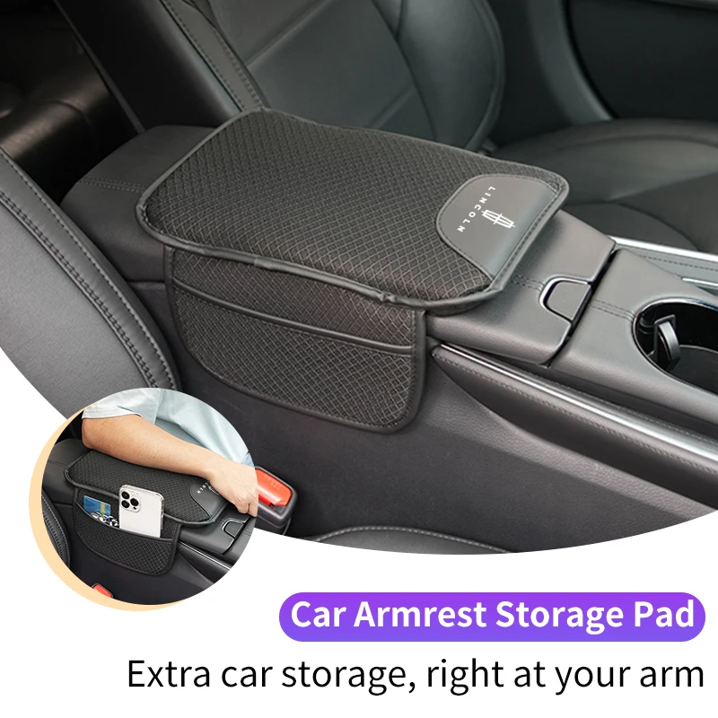 Ice Silk Car Center Console Armrest Storge Cushion Interior For Lincoln MKZ MKX Aviator Navigator Continental Corsair MKC MKT view 3