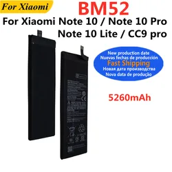 5260mAh BM52 Battery For Xiaomi Note 10 Lite 10Lite /Note 10 Pro 10Pro Mi CC9pro CC9 Pro Phone Batteries + Free Tools