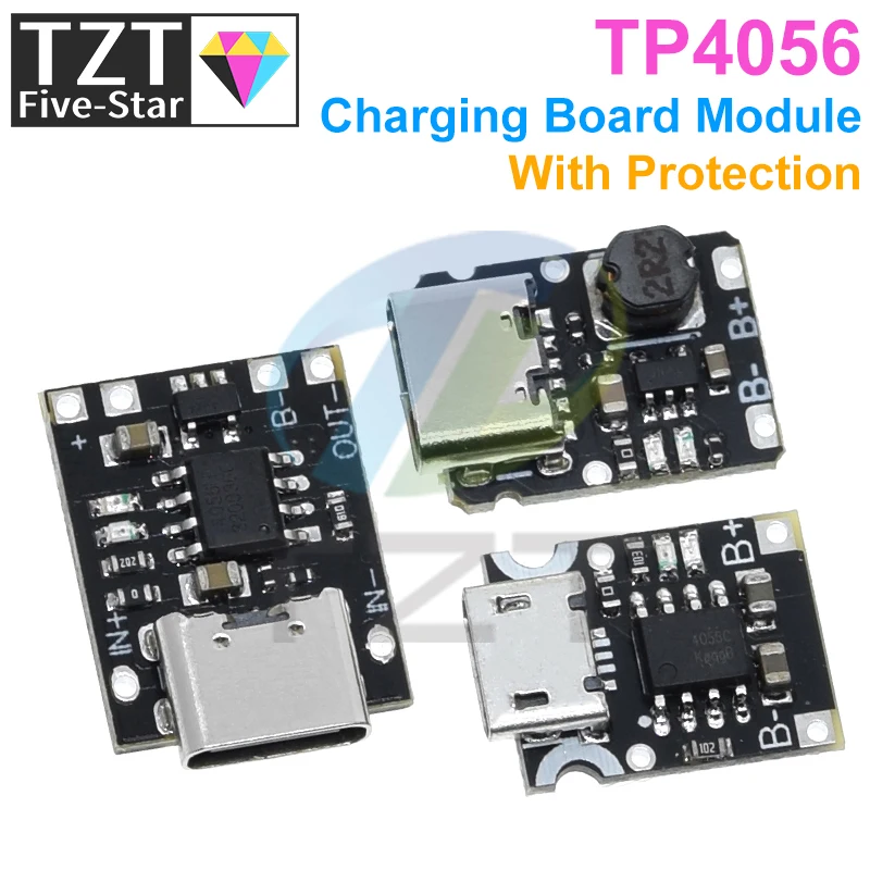 Type-C USB TP4056 1A Lithium Battery Charging Protection Board Module Polymer Battery With Temperature Protection