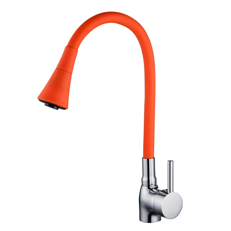 GEGVE Kitchen Faucet Rotate Spring Rubber Deformation Faucets Mixer Tap Hot Cold Water Iron To Sink Into The Kitchen with Filter