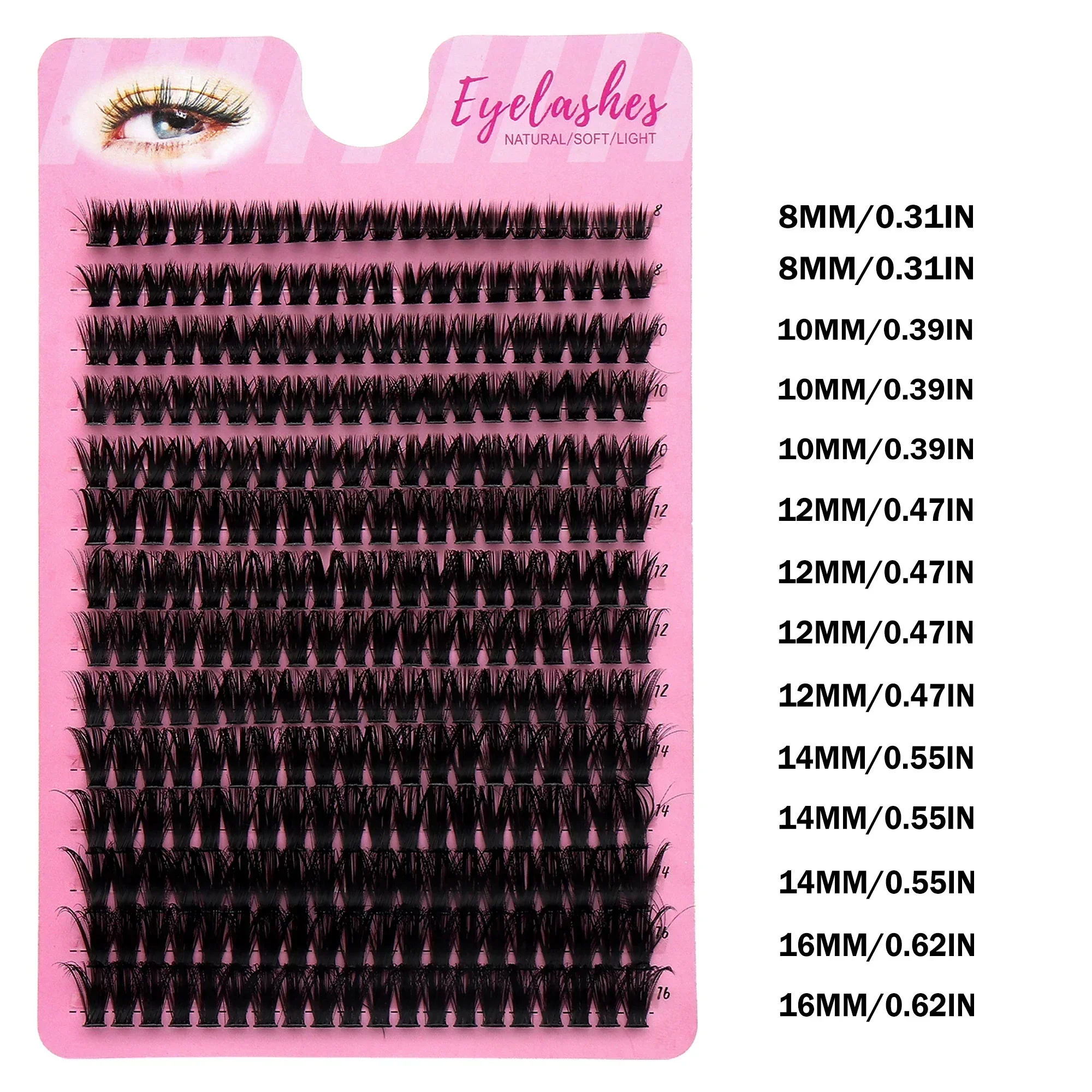 Russian Volume Cluster Lashes D Curl Wispy Fluffy Individual False Eyelashes DIY Eyelash Extensions For Women Home Eye Makeup