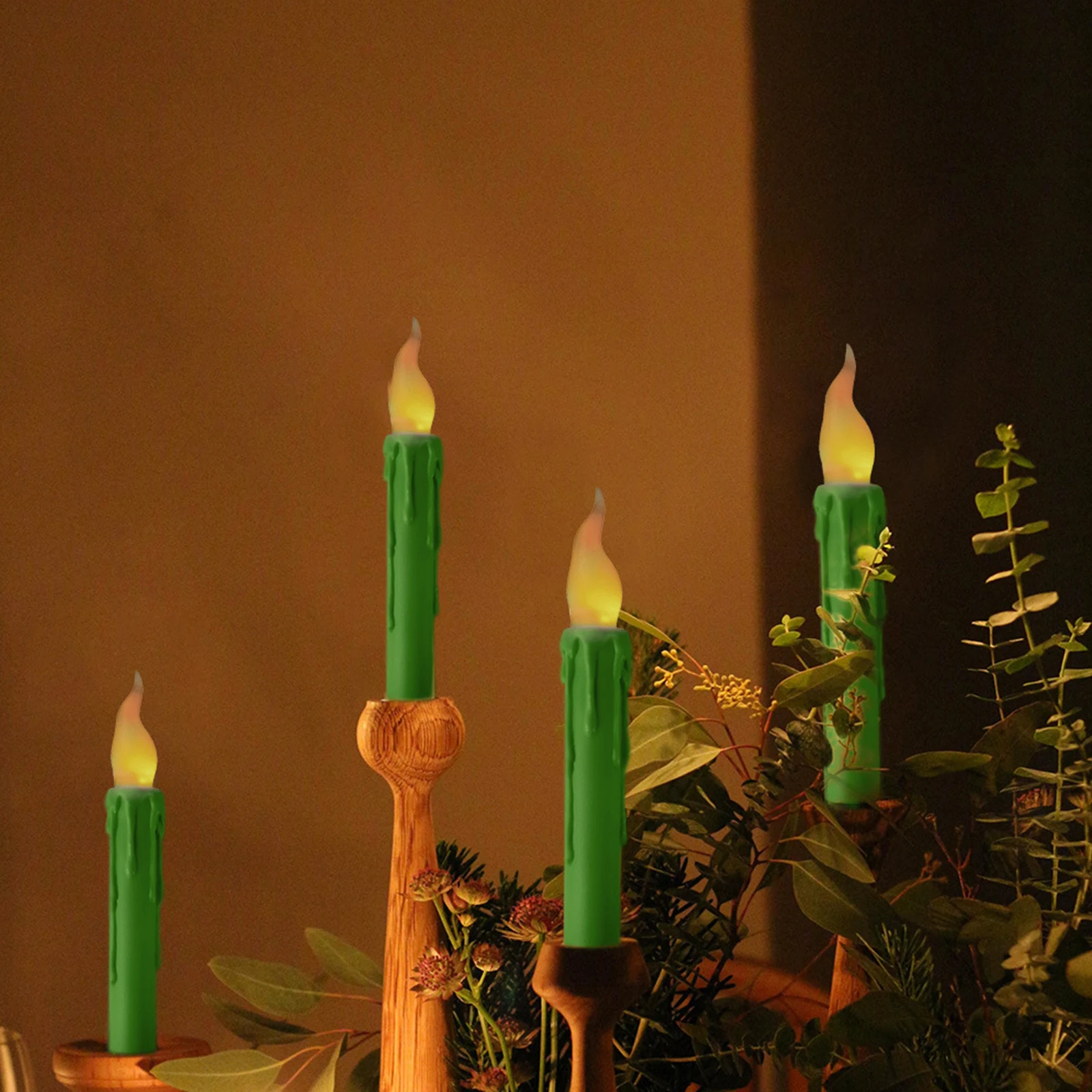 6 قطع شموع LED ديكور شموع عديمة اللهب تعمل بالبطارية لدعائم حفلات مهرجان الموسيقى ديكور المنزل