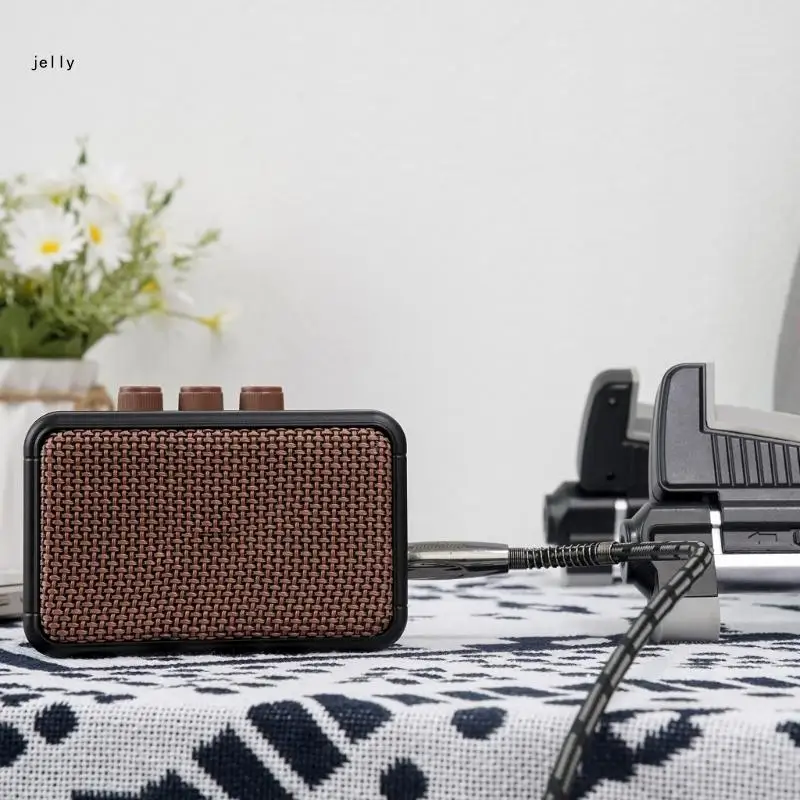 

Outdoor Portable Guitar Amp Wireless Speaker Desktop Speaker with Clean & Overdrive Effects Practice Electric Amplifiers 448C