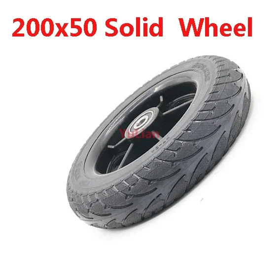 200x50 Solid Tire Wheel for Electric Scooter Balance Car 8x2 Solid Wheel Explosion-proof Puncture Proof Tubeless Tyre Parts