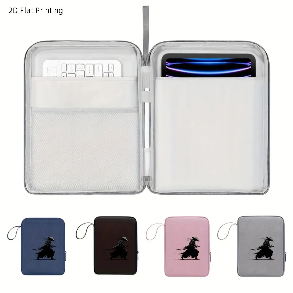 1pc Ancient Swordsman Print Tablet Sleeve, Wrist Strap Anti-Scratch Shockproof Bag, Fits 10.9/12.9 Inch iPad for Study & Commute