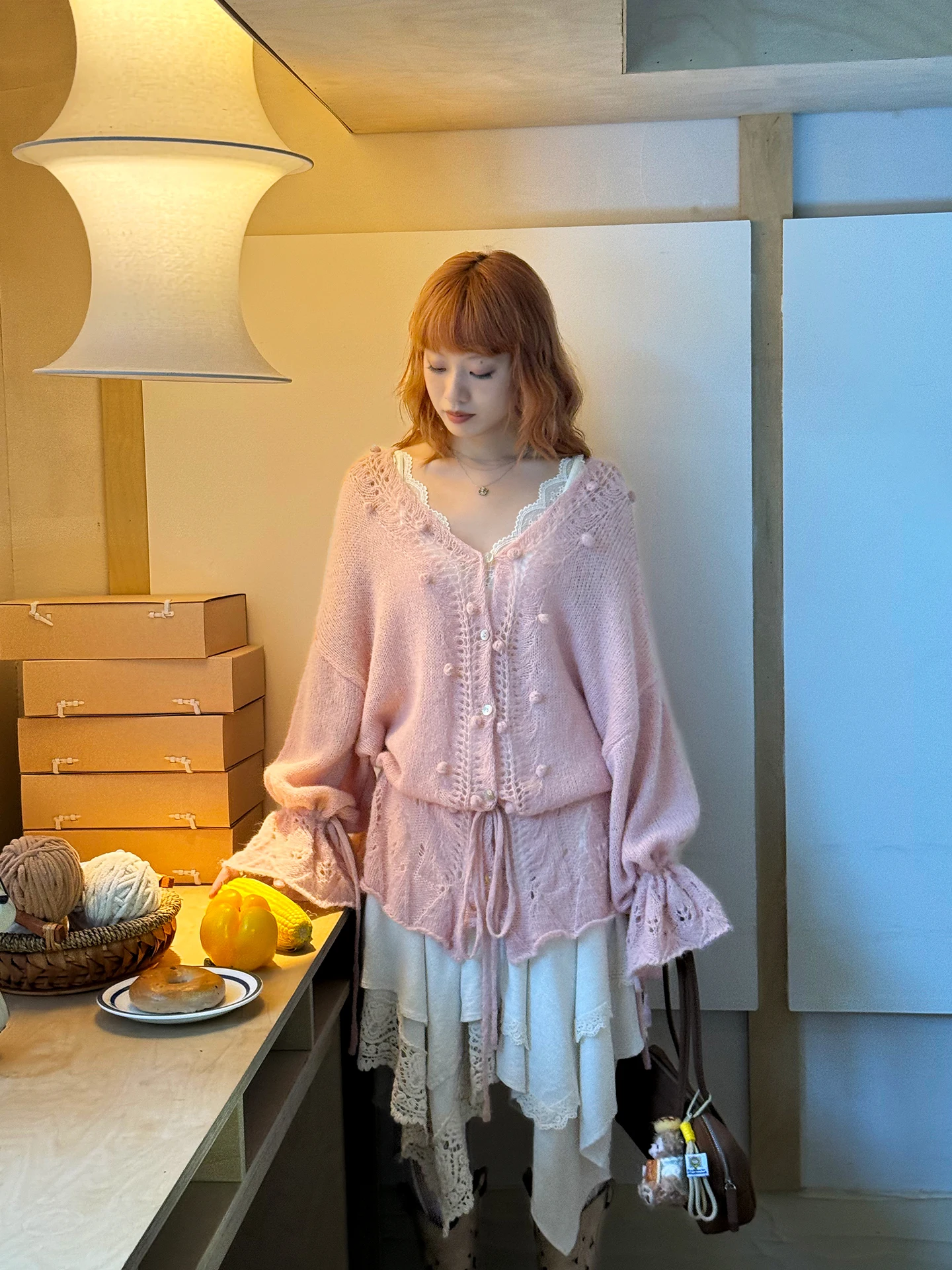 

Женский вязаный кардиган с V-образным вырезом, из мягкой шерсти, свободного кроя, с длинными рукавами, повседневный, для ранней осени, модный свитер-пальто