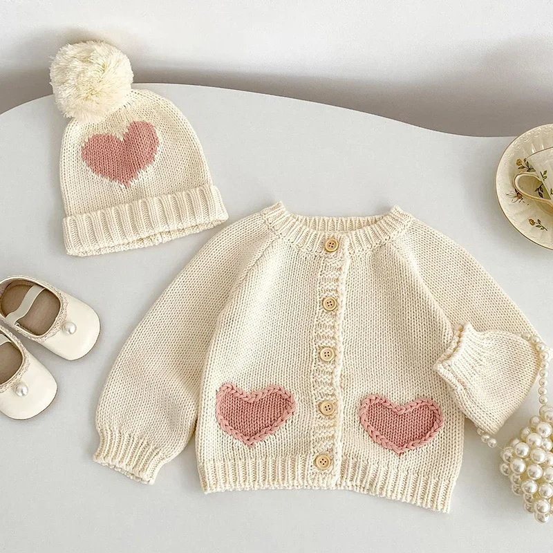 جديد ربيع 2026 سترة حياكة بأكمام طويلة للأطفال الرضع البنات سترة معطف للفتيات حديثي الولادة من عمر 0 إلى 3 سنوات ملابس أطفال #2