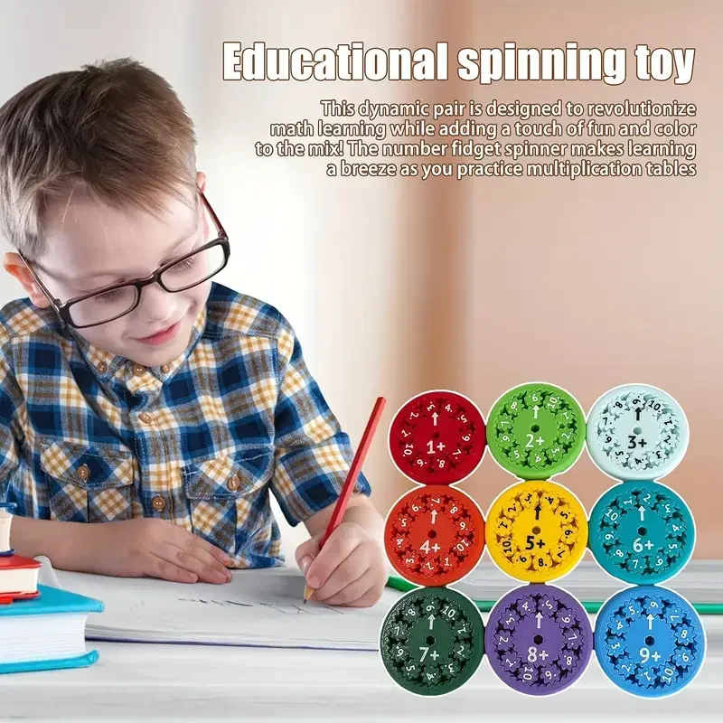 Spinner de matemáticas para niños, juego de multiplicación de matemáticas, 2024