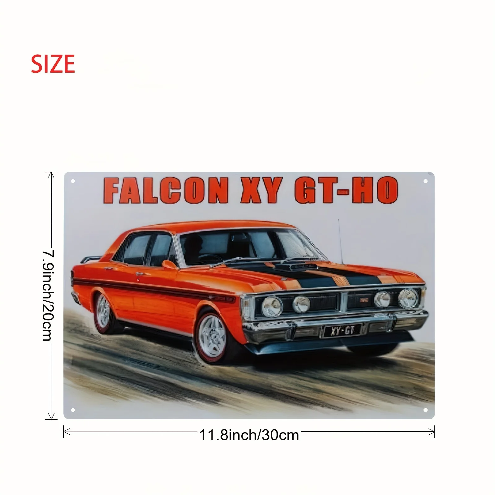Vintage for Falcon XY GT-HC Metal Sign -  Retro Wall Art, Classic Orange Car Design with 