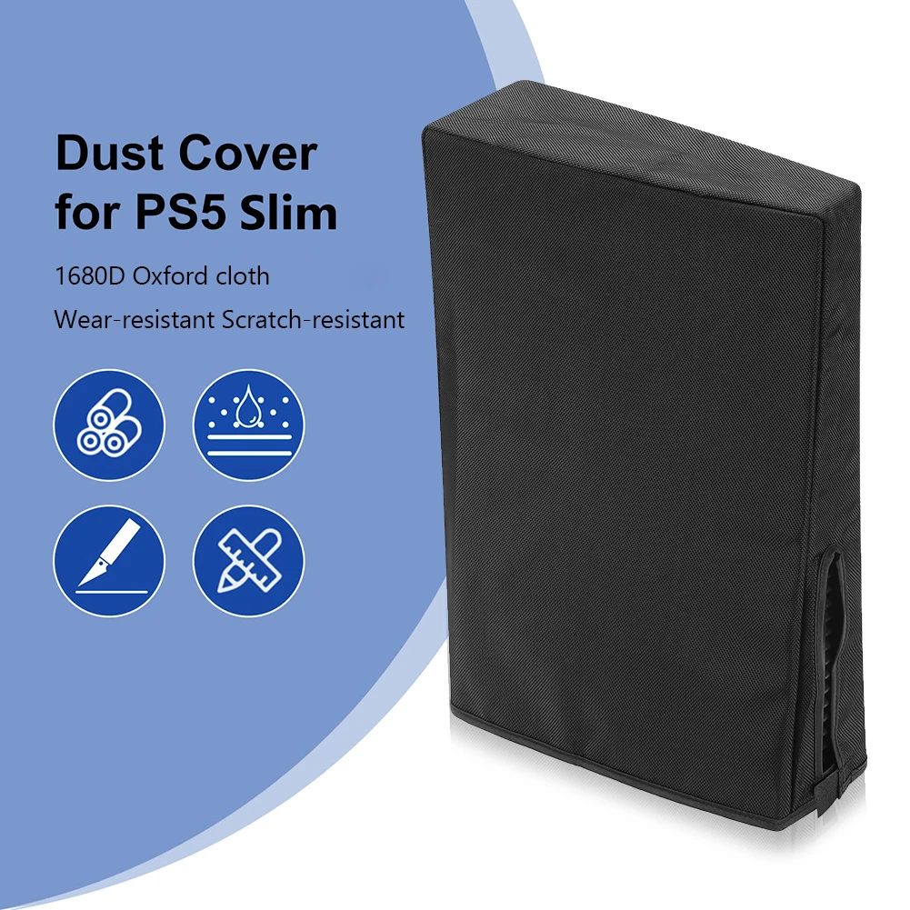 Vertical/Horizontal Dust Cover Waterproof Dust Proof Protector Removable 1680D Oxford Cloth for Playstation 5 Slim Game Console