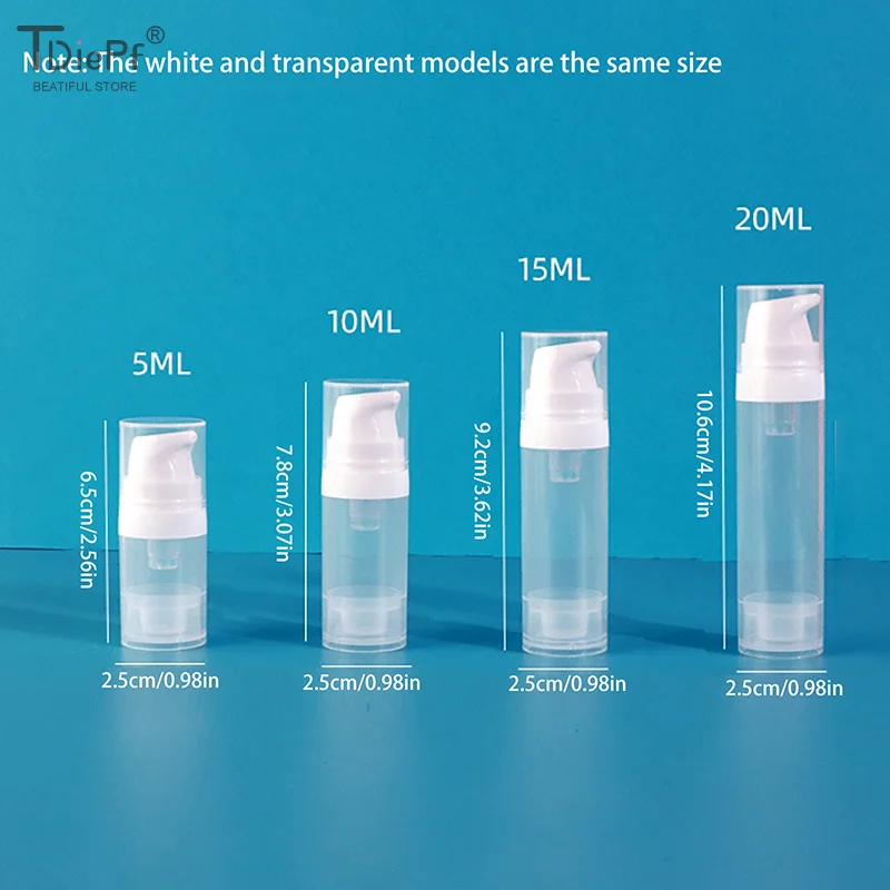 

1PCS 5-50ml Mini Portable Vacuum Press Type Bottle Refillable Makeup Cosmetics For Cream Gel Moisturizers Liquid Lotion Bottles