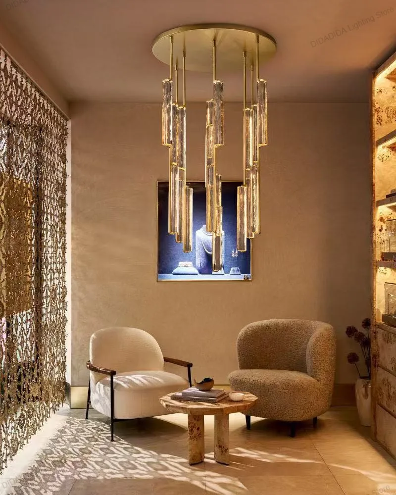 

American Style Crystal Pendant Lamp Luxury Creative Designer Stainless Steel Glass Brass Silver Black Dimmable