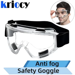 Anti-Fog Segurança Goggle, Clear Lens, Eye Protection, Anti Splash, à prova de poeira, Work Lab Eyewear, Pesquisa Industrial, 1Pc